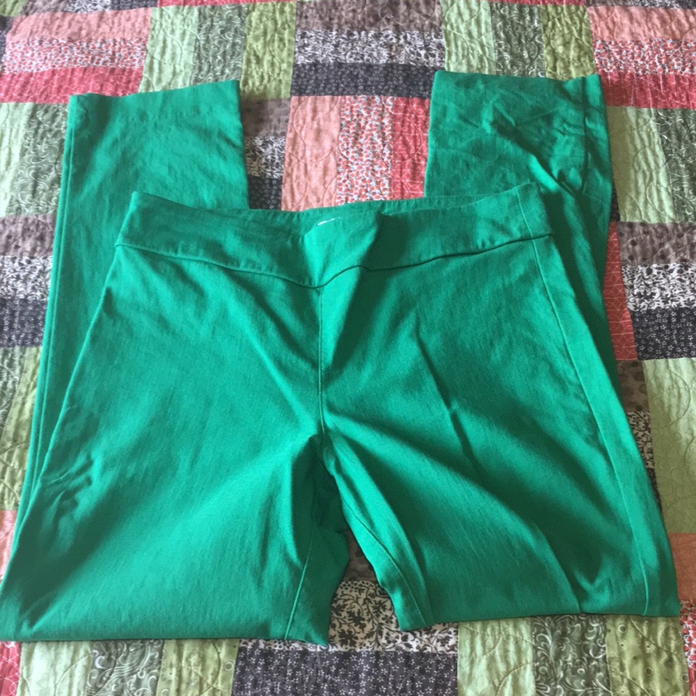 Margaret M bright green emer crop pants